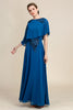 Load image into Gallery viewer, Turquoise Chiffon Mother of the Bride Dress with Lace