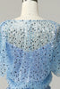Load image into Gallery viewer, Grey Blue Mother of The Bride Dress with Ruffles