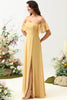 Load image into Gallery viewer, A Line Off the Shoulder Yellow Long Bridesmaid Dress