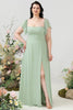 Load image into Gallery viewer, Off the Shoulder Plus size Bridesmaid Dress with Slit