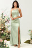 Load image into Gallery viewer, One Shoulder Satin Ruffles Wedding Guest Dress with Slit