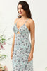 Load image into Gallery viewer, Grey Green Mermaid Floral Bridesmaid Dress