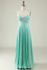 Load image into Gallery viewer, Mint Green Pleated Long Bridesmaid Dress