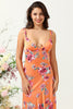 Load image into Gallery viewer, Orange Floral Asymmetrical Boho Bridesmaid Dress