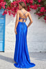 Load image into Gallery viewer, Sparkly V-Neck Royal Blue Long Formal Dress with Beading