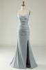 Load image into Gallery viewer, Mermaid Grey Long Formal Dress with Slit