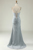 Load image into Gallery viewer, Mermaid Grey Long Formal Dress with Slit