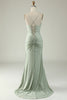 Load image into Gallery viewer, Mermaid Grey Long Formal Dress with Slit