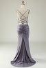 Load image into Gallery viewer, Mermaid Lace-Up Back Black Long Formal Dress