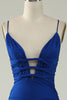 Load image into Gallery viewer, Mermaid Deep V-Neck Royal Blue Long Formal Dress
