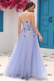 Lavender A Line Sweetheart Formal Dress with Appliques