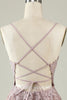 Load image into Gallery viewer, V-Neck Light Purple Beaded Short Formal Dress with Appliques