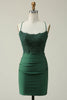 Load image into Gallery viewer, Halter Backless Dark Green Short Formal Dress with Beading