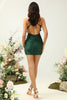 Load image into Gallery viewer, Halter Backless Dark Green Short Formal Dress with Beading