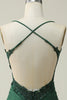 Load image into Gallery viewer, Halter Dark Green Short Formal Dress with Beading