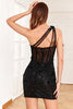 Load image into Gallery viewer, Sparkly Black Corset Sequins Tight Short Formal Dress