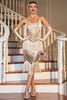 Load image into Gallery viewer, Spaghetti Straps Champagne Fringed Roaring 20s Great Gatsby Dress