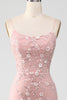 Load image into Gallery viewer, Mermiad Blush Spaghetti Straps Formal Dress with Appliques