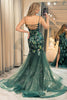 Load image into Gallery viewer, Sparkly Dark Green Mermaid Long Appliqued Formal Dress With Slit