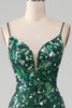 Load image into Gallery viewer, Mermaid Lace-Up Back Dark Green Formal Dress with Appliques