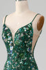 Load image into Gallery viewer, Mermaid Lace-Up Back Dark Green Formal Dress with Appliques