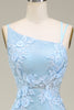 Load image into Gallery viewer, Stylish Mermaid Light Blue Long Prom Dress with Appliques