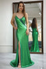 Load image into Gallery viewer, Sparkly Dark Green Mermaid Long Formal Dress With Slit