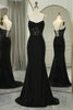 Load image into Gallery viewer, Black Mermaid Spaghetti Straps Long Corset Formal Dress