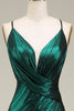 Load image into Gallery viewer, Hot Mermaid Spaghetti Straps Dark Green Long Prom Dress with Open Back