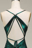 Load image into Gallery viewer, Hot Mermaid Spaghetti Straps Dark Green Long Prom Dress with Open Back