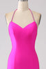 Load image into Gallery viewer, Fuchsia Mermaid Halter Neck Backless Long Formal Dress