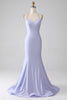 Load image into Gallery viewer, Fuchsia Mermaid Halter Neck Backless Long Formal Dress