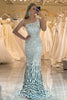 Load image into Gallery viewer, Glitter Dark Green Sequins Mermaid One Shoulder Long Formal Dress