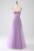 Load image into Gallery viewer, A-Line Lilac Spaghetti Straps Long Corset Formal Dress