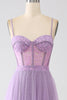 Load image into Gallery viewer, A-Line Lilac Spaghetti Straps Long Corset Formal Dress