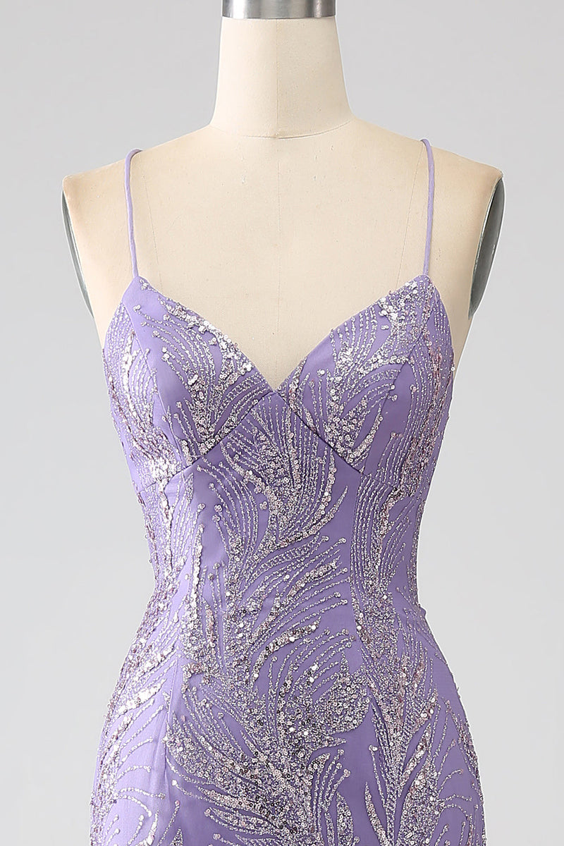 Load image into Gallery viewer, Sparkly Mermaid Lilac Long Formal Dress