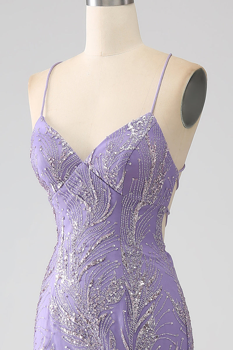 Load image into Gallery viewer, Sparkly Mermaid Lilac Long Formal Dress