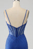 Load image into Gallery viewer, Royal Blue Mermaid Corset Formal Dress with Beading