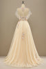 Load image into Gallery viewer, Tulle A-Line Yellow Long Formal Dress with Appliques