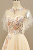 Load image into Gallery viewer, Tulle A-Line Yellow Long Formal Dress with Appliques