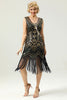 Load image into Gallery viewer, Black and Gold Sequin 1920s Dress