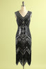 Load image into Gallery viewer, Black and Green Sequin 1920s Dress