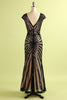 Load image into Gallery viewer, Black and Champagne 1920s Sequined Flapper Dress