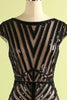 Load image into Gallery viewer, Black and Champagne 1920s Sequined Flapper Dress