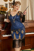 Load image into Gallery viewer, Blue Fringes Sequin Plus Size 1920s Dress