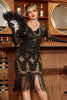 Load image into Gallery viewer, Black &amp; Gold Sequins 1920s Flapper Dress