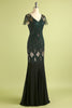 Load image into Gallery viewer, Black and Green Long Sequin 1920s Dress