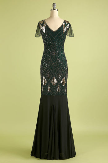 Champage Long Sequin 1920s Dress