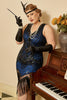 Load image into Gallery viewer, Sequin Royal Blue Plus Size 1920s Flapper Dress