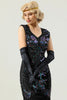 Load image into Gallery viewer, Black Long Sequins 1920s Party Dress